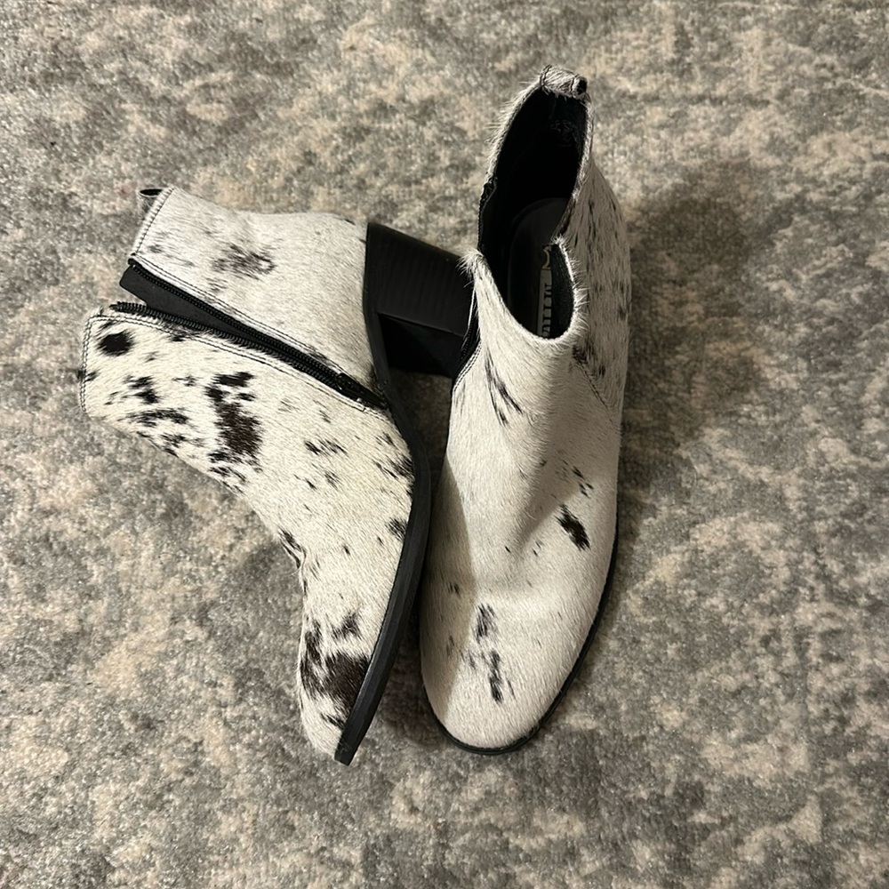 real cow skin booties